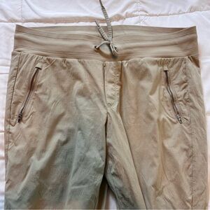 Tan Jogger Pants with Zipper Pockets